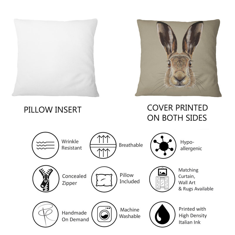 Coussin décoratif Portrait Of Hare II