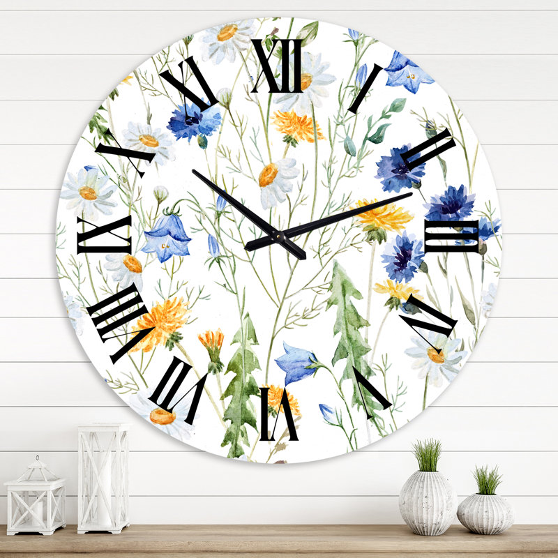 Horloge murale traditionnelle Camomille et Clover Bell II, Grand