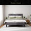 Luxueuse structure de lit pour tête de lit en lin avec stabilité et rangement sous le lit, aucun sommier requis-2130765867