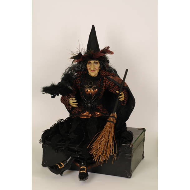 The Holiday Aisle® Sequin Sparkle Witch on Cone Harvest Figurine ...