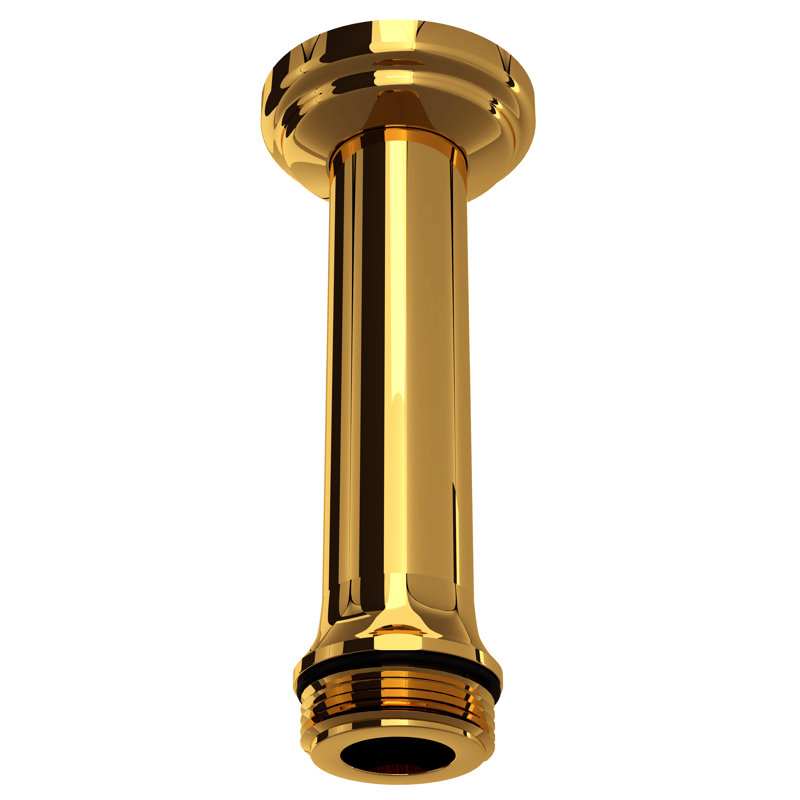 4" Ceiling Mount Shower Arm, Unlacquered Brass