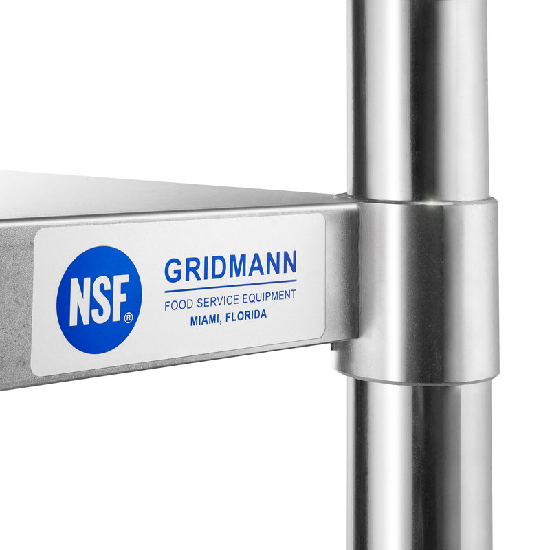 GRIDMANN 48'' Stainless Steel Work Table with Backsplash and Undershelf