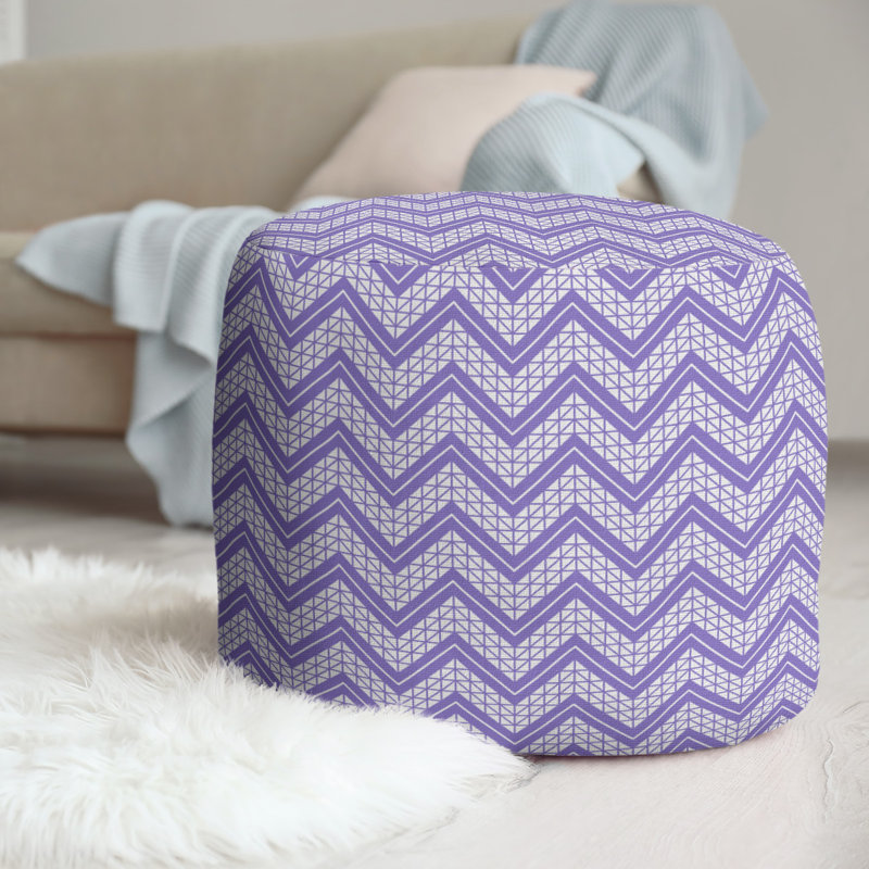 Upholstered Pouf, Purple