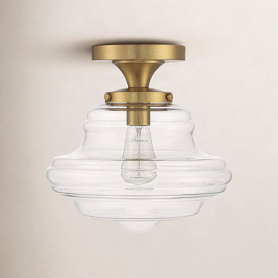 Marah Single Light Glass Semi Flush Mount