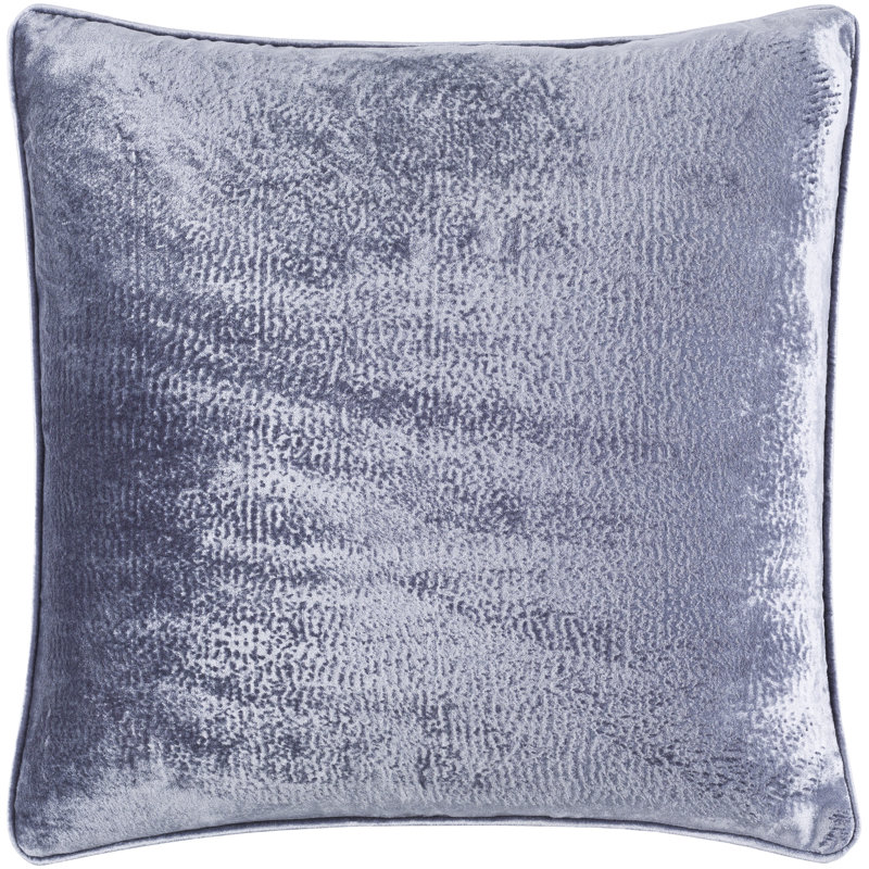 Velvet Mood Velvet Pillow Cover, Blue, 18" x 18", Down