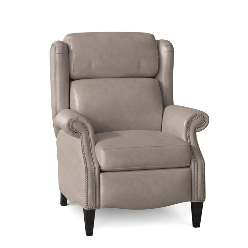 Fauteuil inclinable en similicuir Miller, Étain, Plantation, Cuir véritable vert forêt d'Anilina