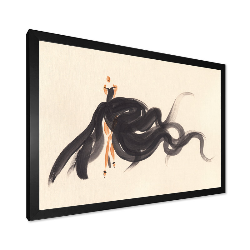 «Fashion Woman», art mural sur toile IV, Cadre noir, H 12 po x l 8 po x P 1,5 po