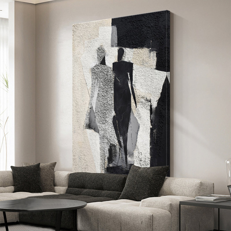 Art mural Mid-Century moderne en toile pour salon, H 39,37 po x l 27,56 po