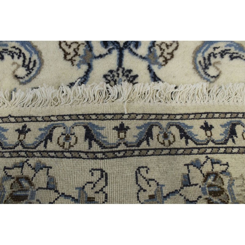 Tapis crème en laine noué à la main de conception unique 2000 pi 2 pi 4 po x 4 pi 6 po Berkeley