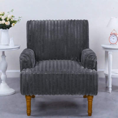 Chaises d'appoint confortables, style moderne en velours côtelé pour le salon
