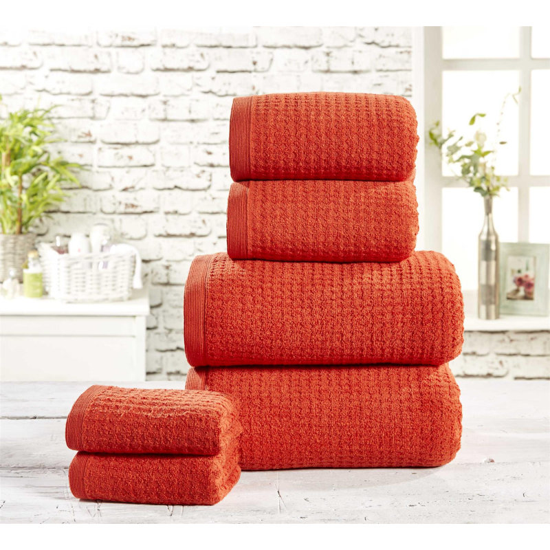 Asar 100% Cotton Midweight Waffle Mulit-Size Set, Chilli