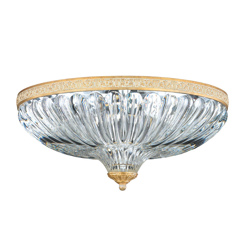 Milano Flush Mount, 6" H x 10" W x 10" D / Heirloom Gold