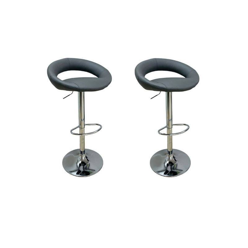Nylea Adjustable Height Bar Stool, 2, Gray