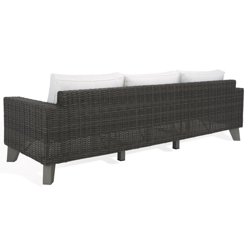 Margarita Wicker Patio Sofa, Dark Gray