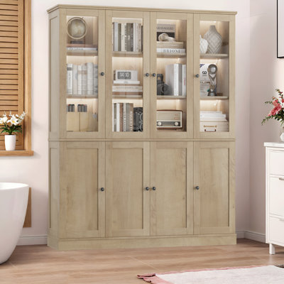 73.6''H X 62.9'' W Bathroom Cabinet Storage  With LED Lights