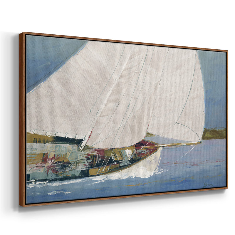 LAC SAILING, reproduction d'art sur toile encadrée, Noyer, H 37 po x l 25 po x P 2 po