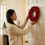 Handmade Hand Felted Wool Wreath - Cream Amaryllis Flowers - 14"-1041328248
