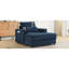 Fauteuil compact bleu avec porte-gobelet mobile, double charge et poches latérales pour petits espaces-121367816