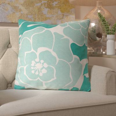 Budleigh Salterton Floral Cotton Throw Pillow