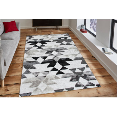 Tapis en coton tissé à la machine Sinead Southwestern