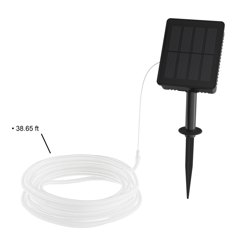 Indoor / Outdoor 100 - Bulb 468 in. Battery Powered and Solar Powered LED Rope String Light, Warm White