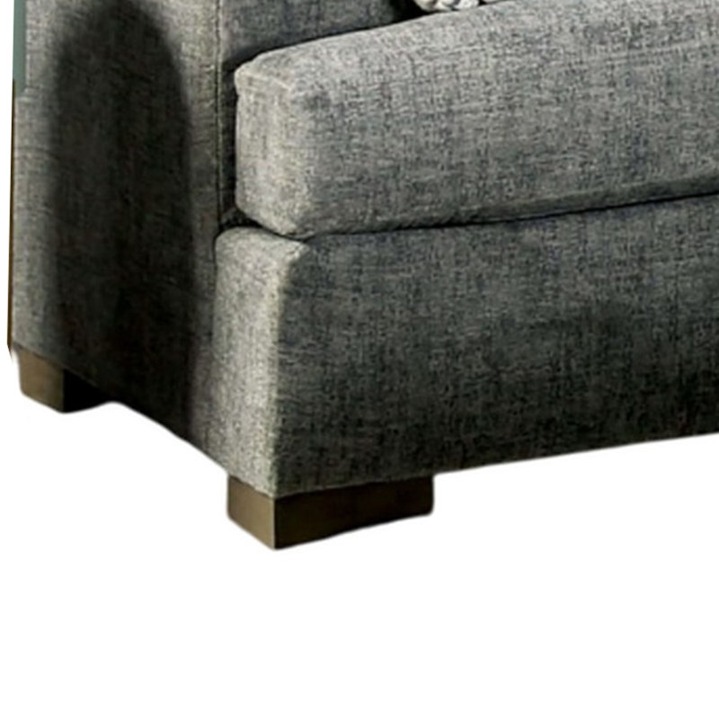 Lewis Sofa With 4 Accent Pillows, 92 Inch , Polyester, Grey