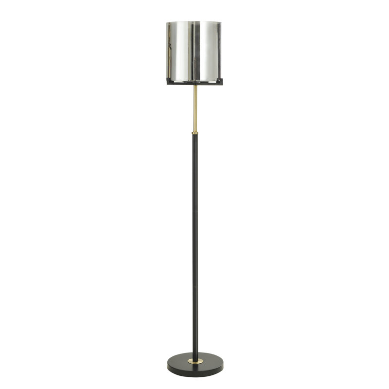 Luis - Steel Floor Lamp - Smoked Chrome Shade