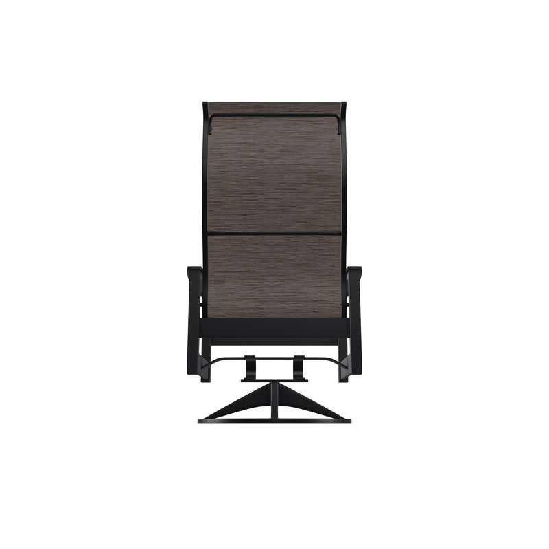 Chaise berçante pivotante en polyester de qualité marine Leeward Sling, Black, James / graphite