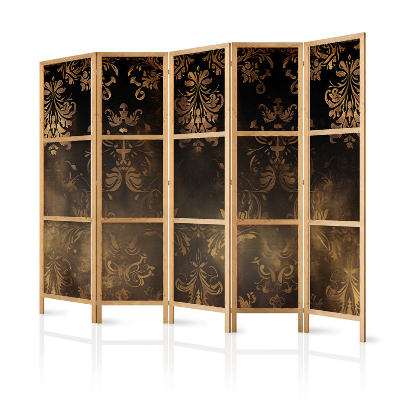 171cm H Solid Wood Folding Room Divider, 171cm H x 225cm W x 1.2cm D, 5