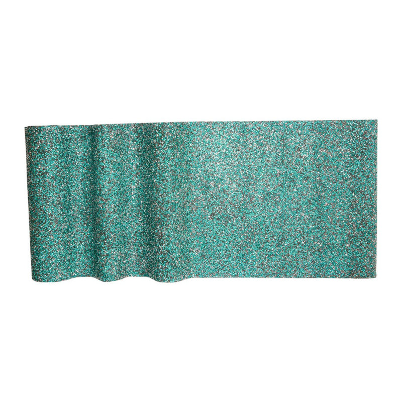 Sparkles Home Luminous Table Runner | Rhinestones | Non-Slip Backing | Multiple Sizes Available, Aqua, 108" x 13"
