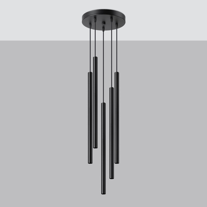 Berthile - Light Pendant, 14cm W x 27cm D, Black, 5 Lights