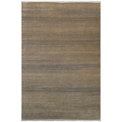 One-of-a-Kind Rectangle 5'11" X 8'11" New Age Area Rug Natural/Black/Ivory
