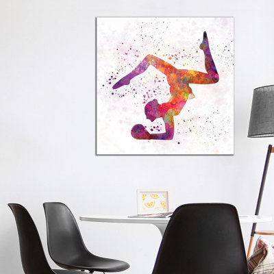 Rhythmic Gymnastics Woman Silhouette by Paul Rommer - Wrapped Canvas Painting
