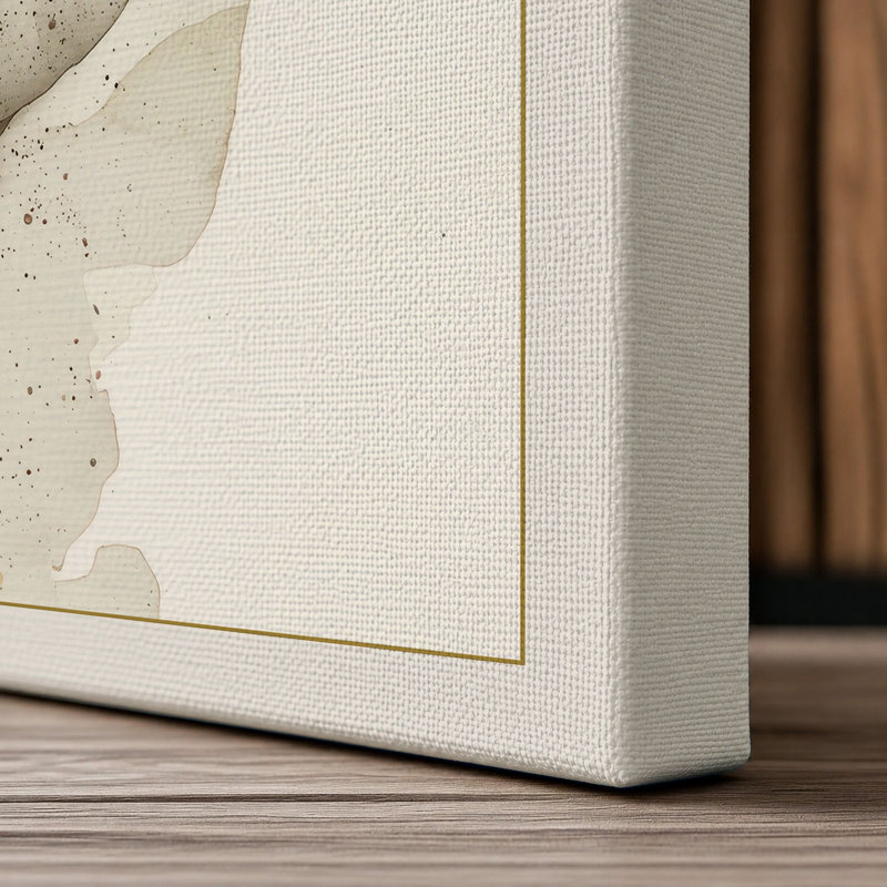 Stacked Leaves Botanical 1 Piece Wrapped Canvas Wall Art, 18x12 - 45.7 x 30.5 cm, Cream Border