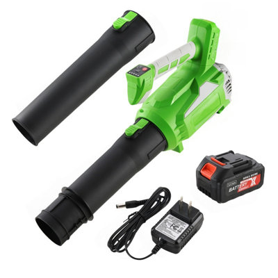 Leaf Blower Cordless With Battery And Charger, Extended Nozzle, Lightweight Handheld Design For Yard Cleaning, Car Water Blowing, Leaves And Dust (Green)