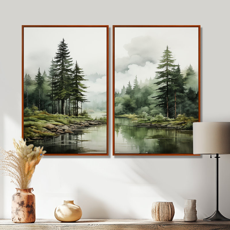 Pin, Silent Wilderness - Pin, art mural, 36" H x 48" W, Impression encadrée flottante, Brown