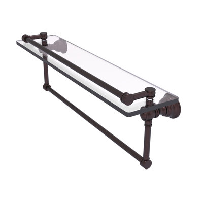 Freyja Glass Bracket Shelf with Towel Bar