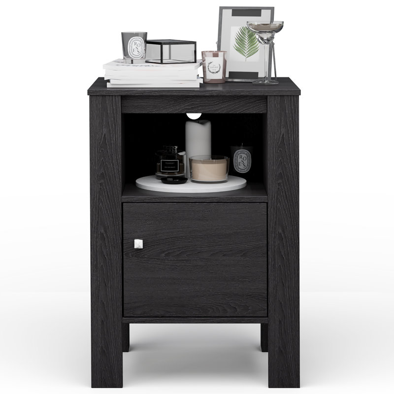 Table de chevet Rosy, Gris foncé