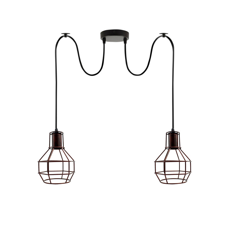 Cotillard 2 - Light Cluster Pendant, Rustic Red