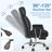 Ergonomic Office Chair with Padded Armrests, Black-14034691