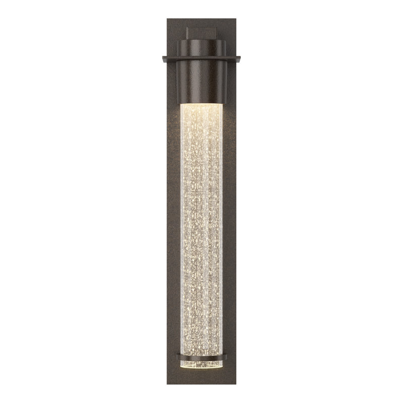Airis Outdoor Flush Mount, Coastal Oil Rubbed Bronze, 18.3" H x 4.5" W x 4" D, Seeded Clear