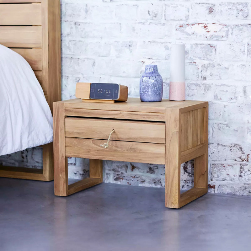 Minimalys 50cm W Solid Wood Bedside Table