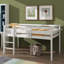 Lit mezzanine simple en bois confortable et compact avec escabeau-1990416741