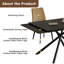 Ensemble de table de salle à manger rétractable en pierre frittée, il présente une conception rectangulaire moderne, avec des pieds de table en acier au carbone et une structure à pieds croisés au bas. (Table + 4 chaises)-37917137-37917167