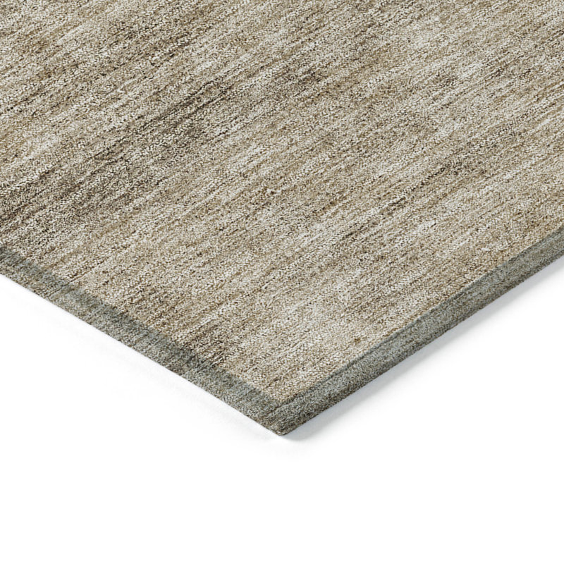 3' X 5' Brown Taupe And Beige Abstract Washable Indoor Outdoor Area Rug
