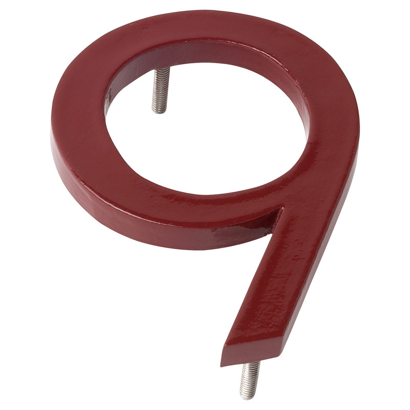 24'' H Metal House Number, Brick Red, 9