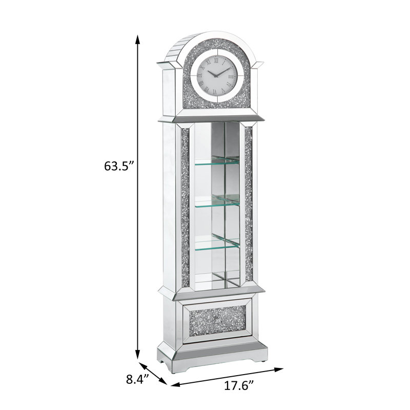 Mirrored Grandfather Clock with LED Lighting