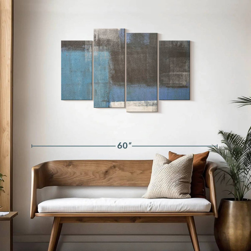 Avery Blue Gray Abstract, 27" H x 43" W