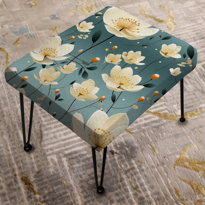 Essence Petals Blooms Floral Pattern - Floral Rectangle Ottoman