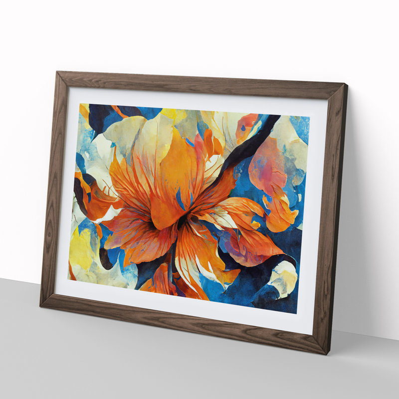 Flowers - Framed Print, 34cm H x 46cm W, Walnut Framed